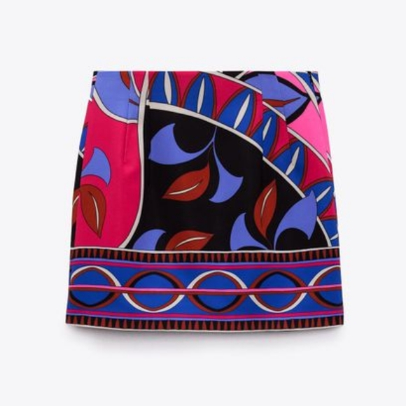 KMystic Seamless Fitted Mini Skirt | Stretchy Printed Skirt (Fake Denim, Animal Print) - One Size